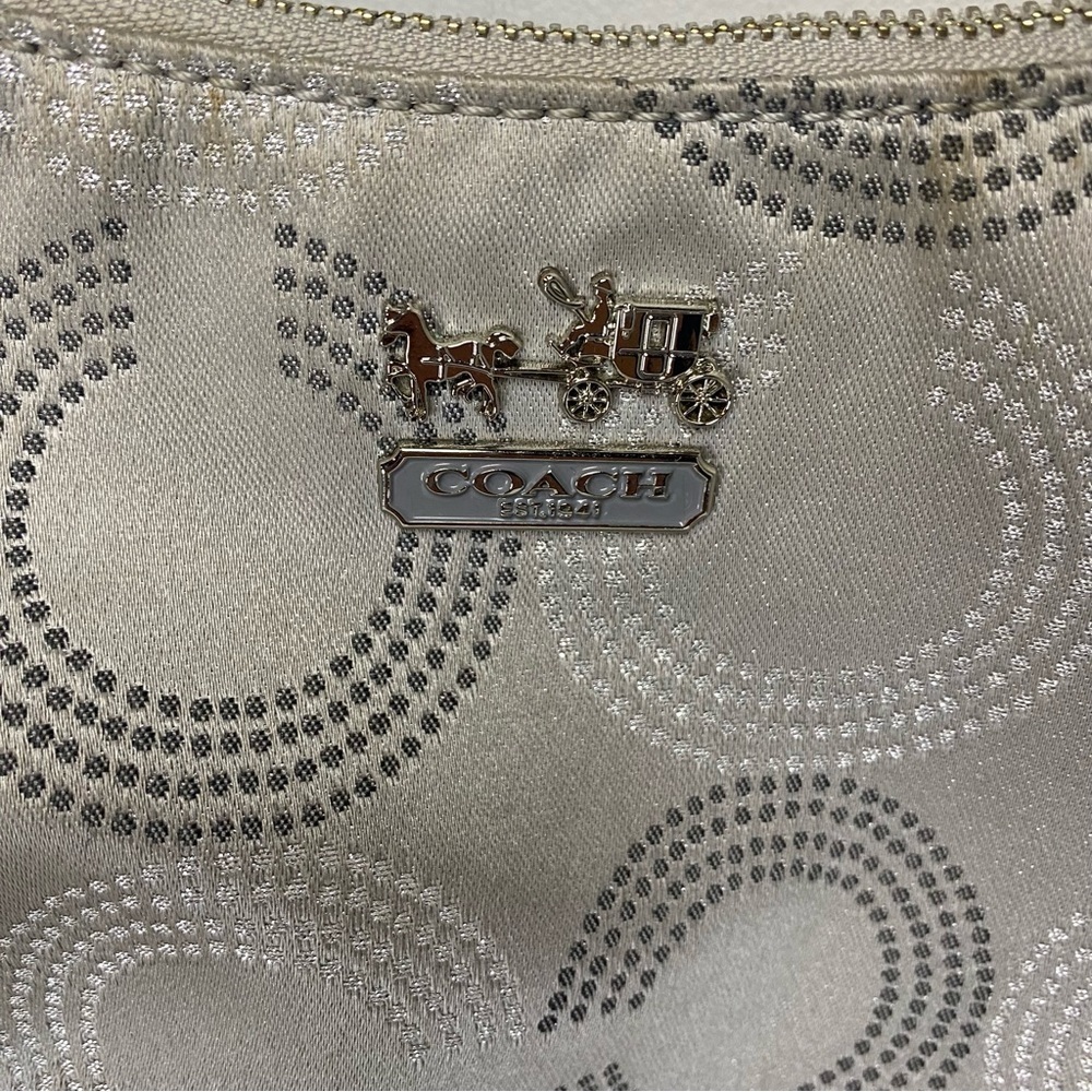Coach Handbag Crossbody Silver Signature C - Picture 12 of 12